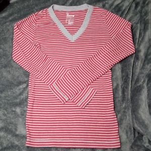 Gap|The Bowery Super Soft Striped V-Neck Long Sleeve Shirt Size S